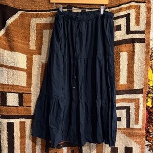 90’s Western Black Maxi Skirt